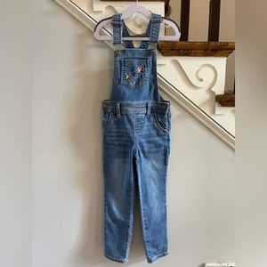 Cat & Jack Unicorn Denim Overalls, Size XS (4/5)